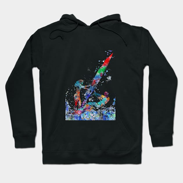 Windsurfing couple Hoodie by RosaliArt